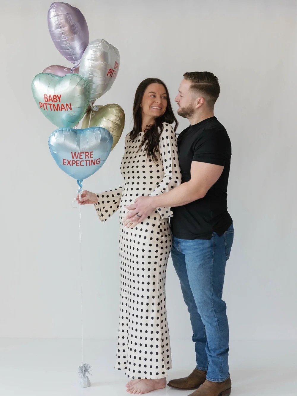 Ivory Polka Dot Silk Dress